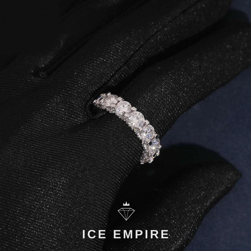 Iced Out 925 Silver Moissanite Ring