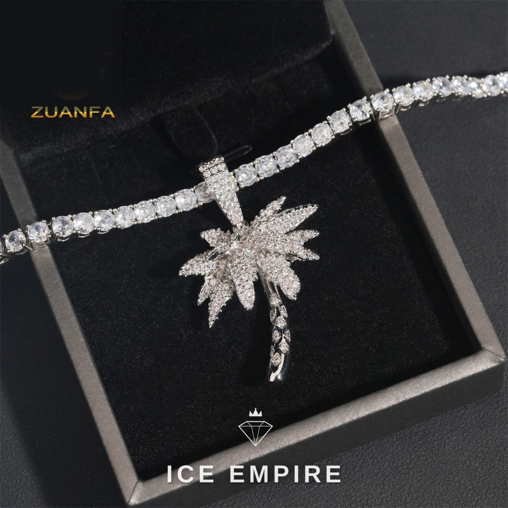 Iced Out Cross Rose Gold Plated Moissanite Pendant