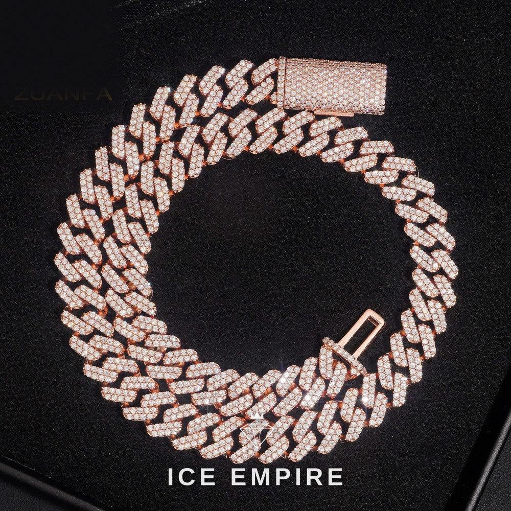 Iced Out 925 Silver Moissanite Cuban Chain