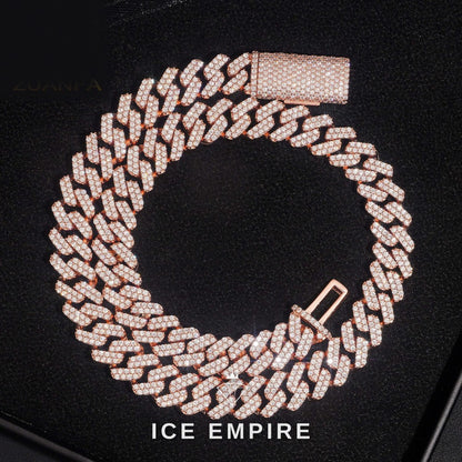 Iced Out 925 Silver Moissanite Cuban Chain