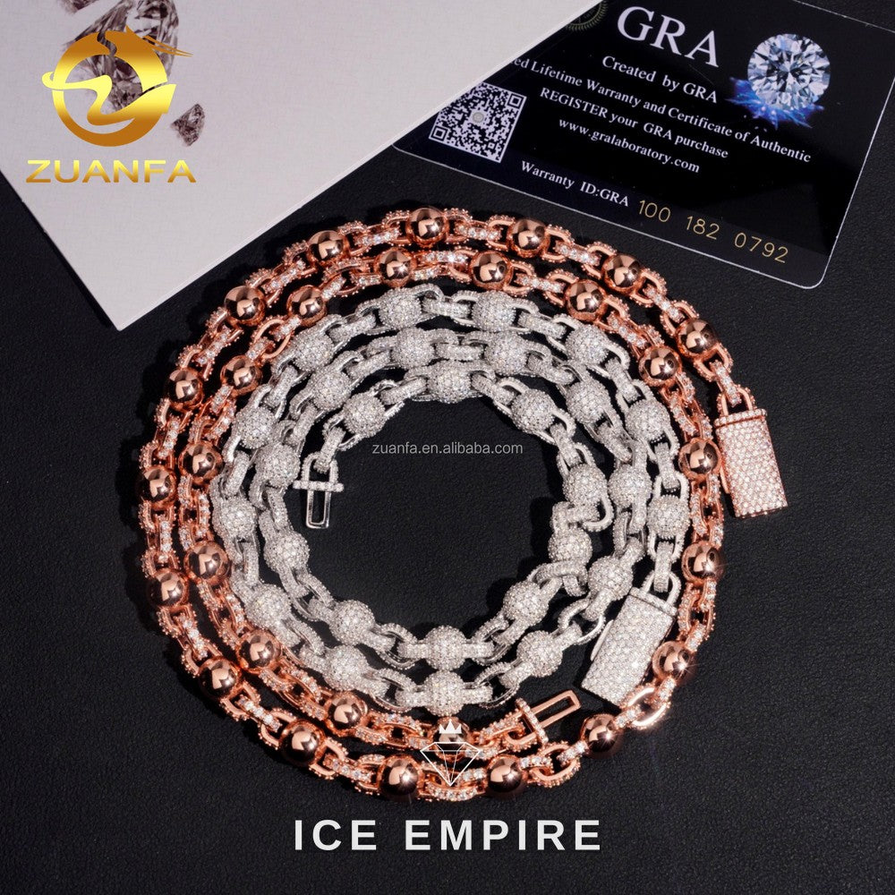 Iced Out 925 Silver Moissanite Chain