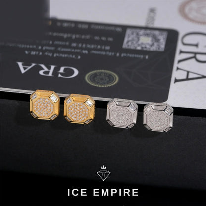 Iced Out Rose Gold Plated Moissanite Stud Earrings