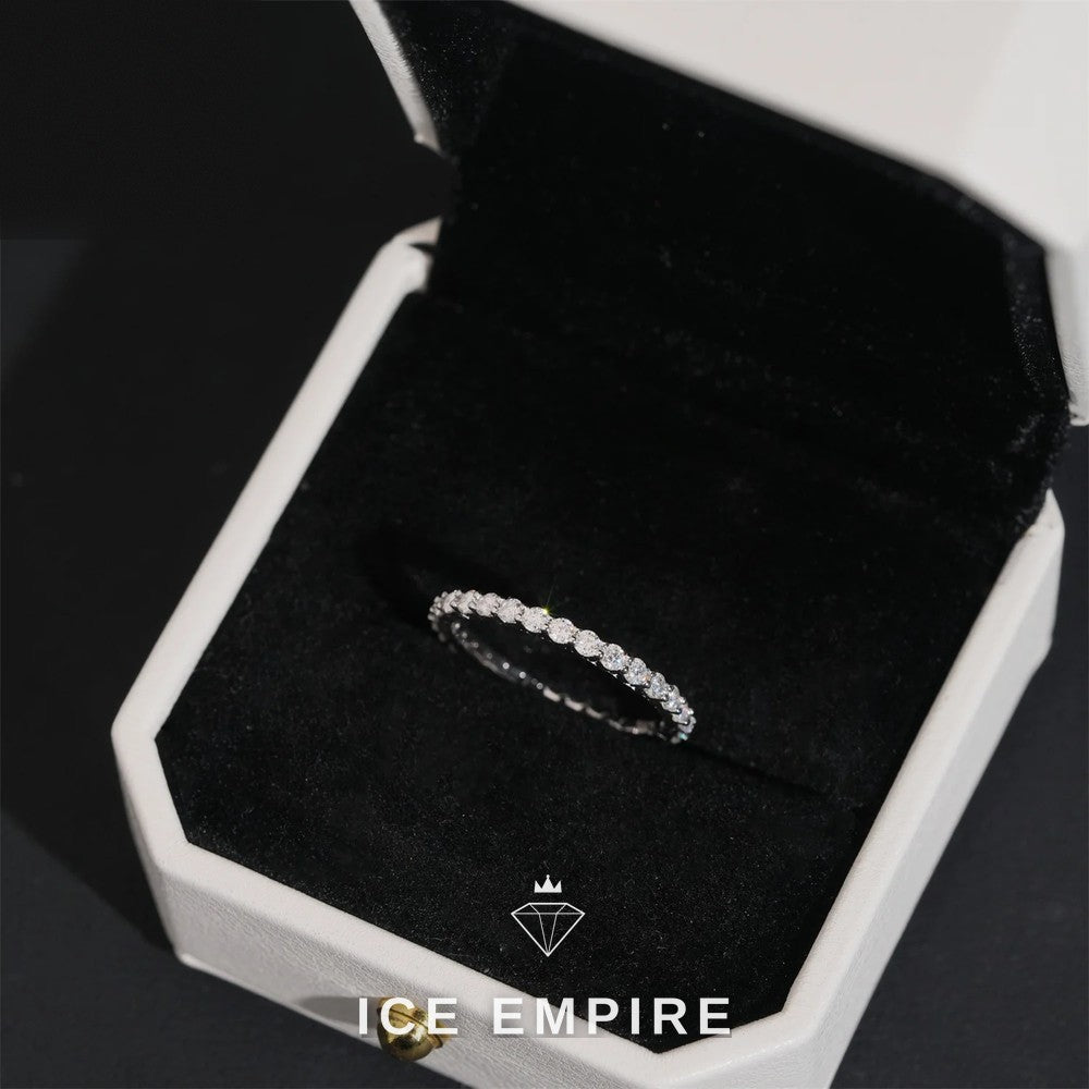 Iced Out 925 Silver Moissanite Ring