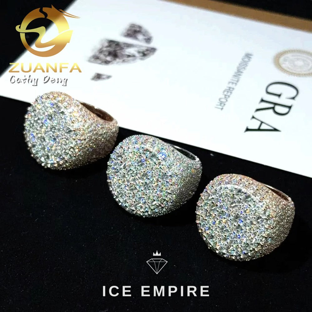 Iced Out 925 Silver Moissanite Ring