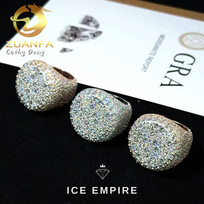 Iced Out 925 Silver Moissanite Ring