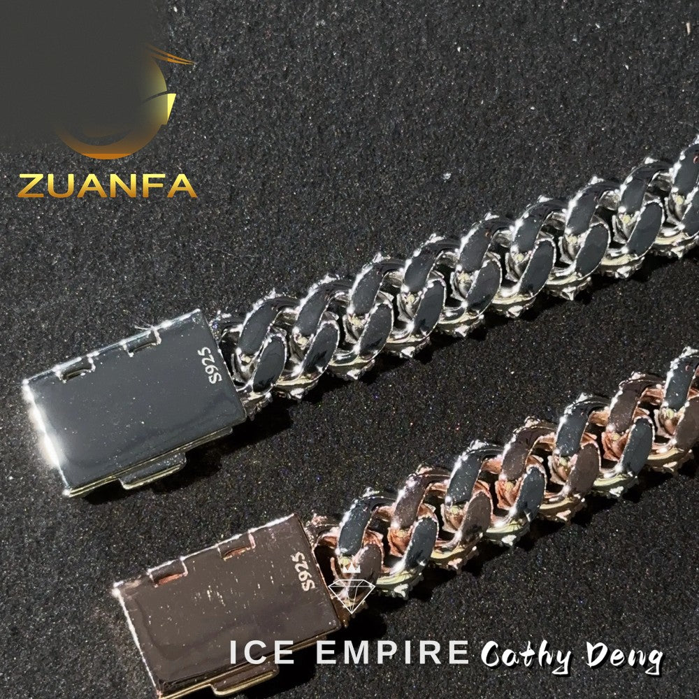 Iced Out Rose Gold Plated Moissanite Cuban Chain