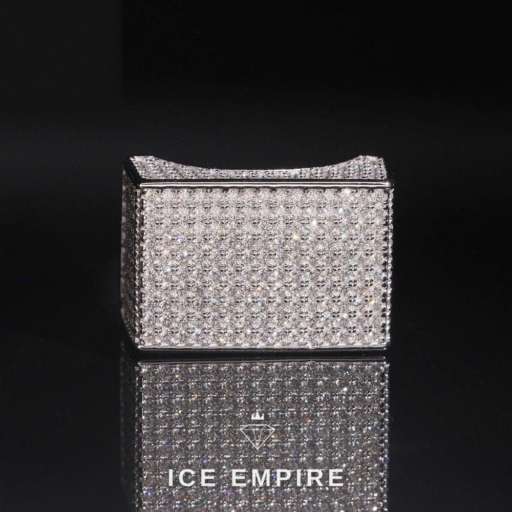 Iced Out 925 Silver Moissanite Ring