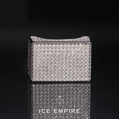 Iced Out 925 Silver Moissanite Ring