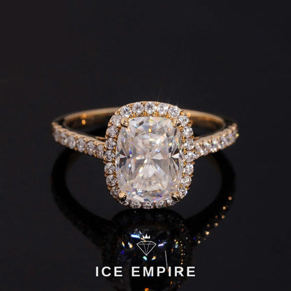 Iced Out 14K Gold Moissanite Wedding Band