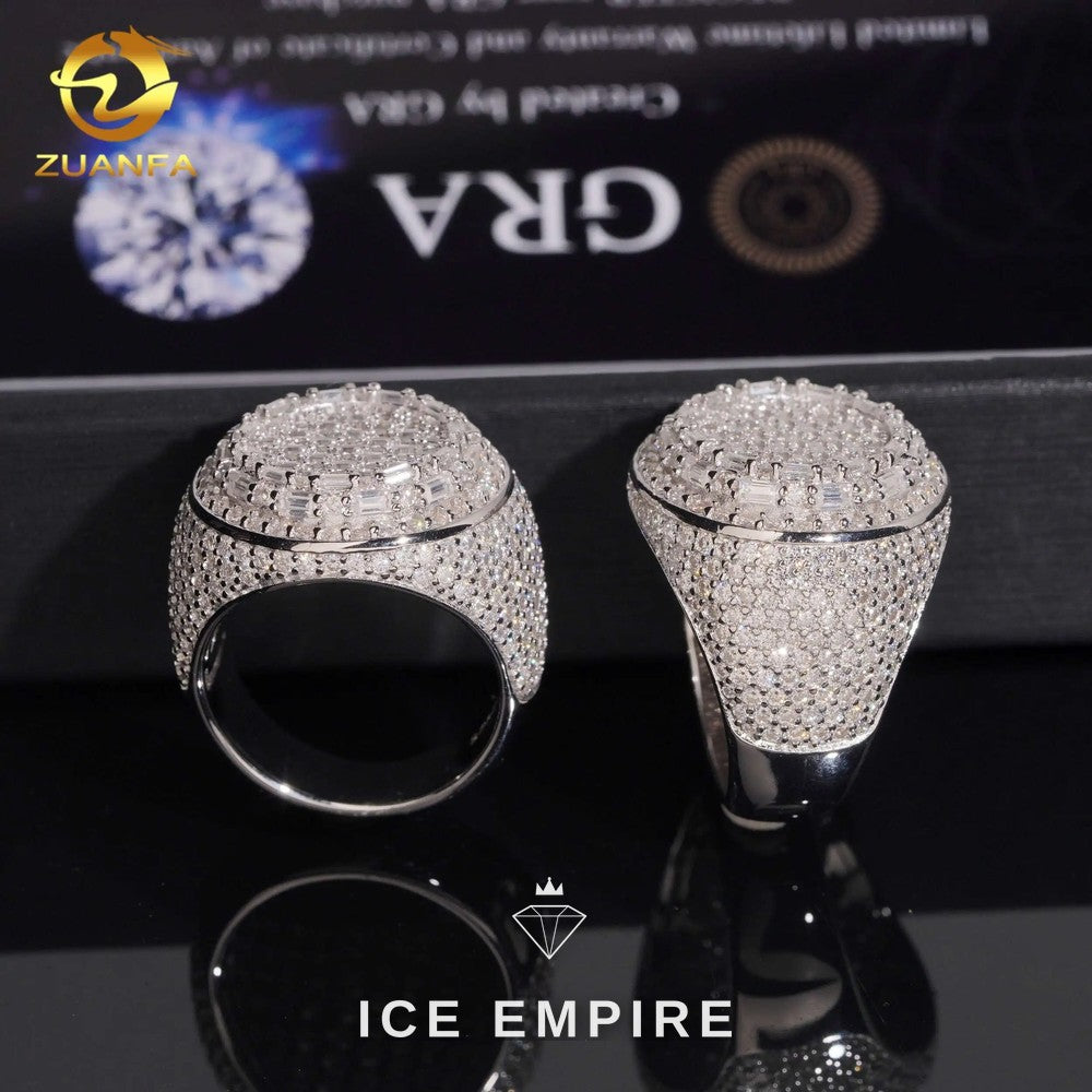 Iced Out 925 Silver Moissanite Ring