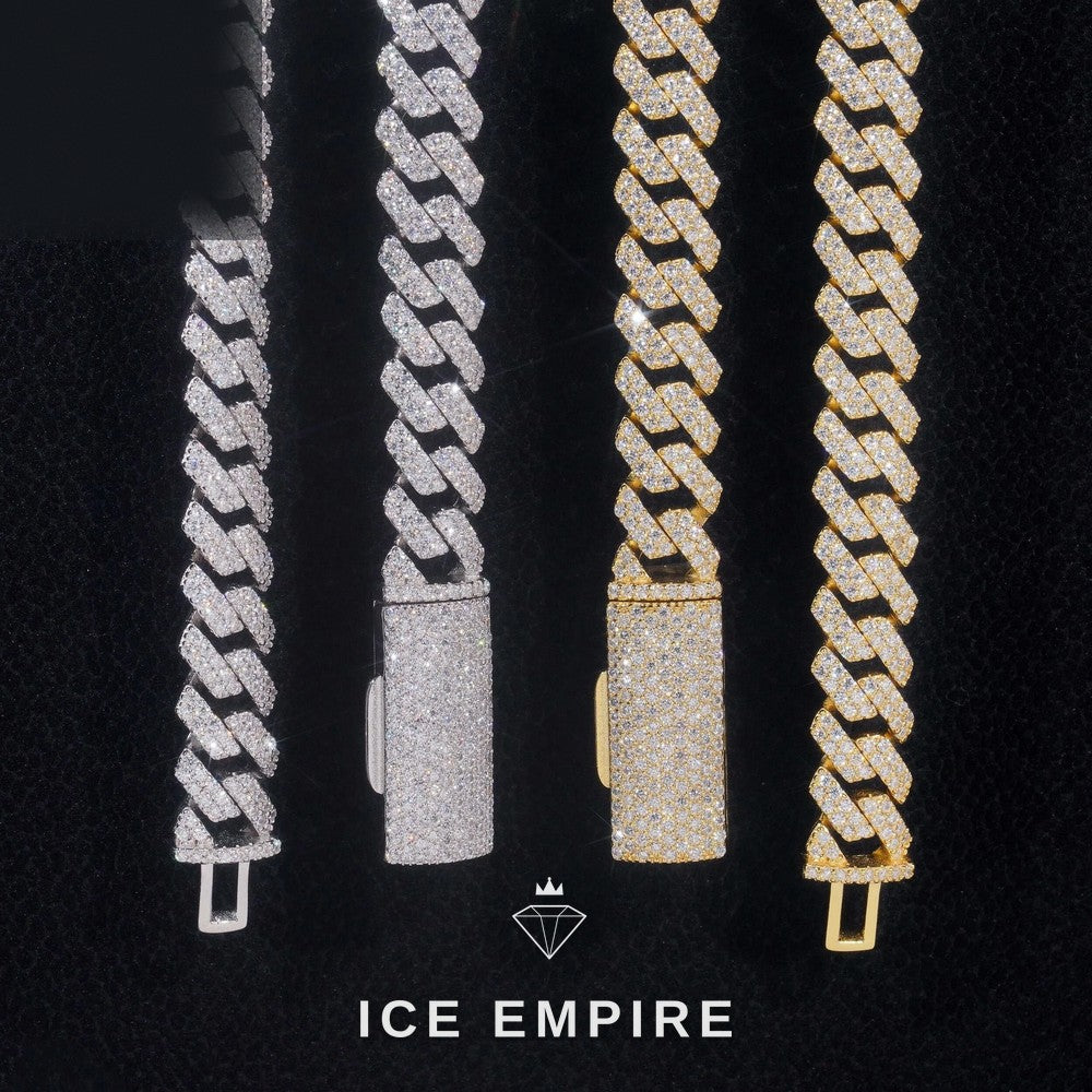 Iced Out Rose Gold Plated Moissanite Cuban Chain