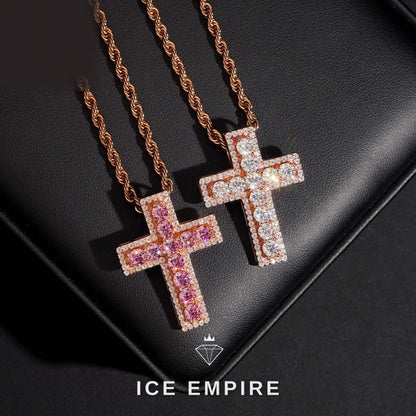 Iced Out Cross 925 Silver Moissanite Pendant