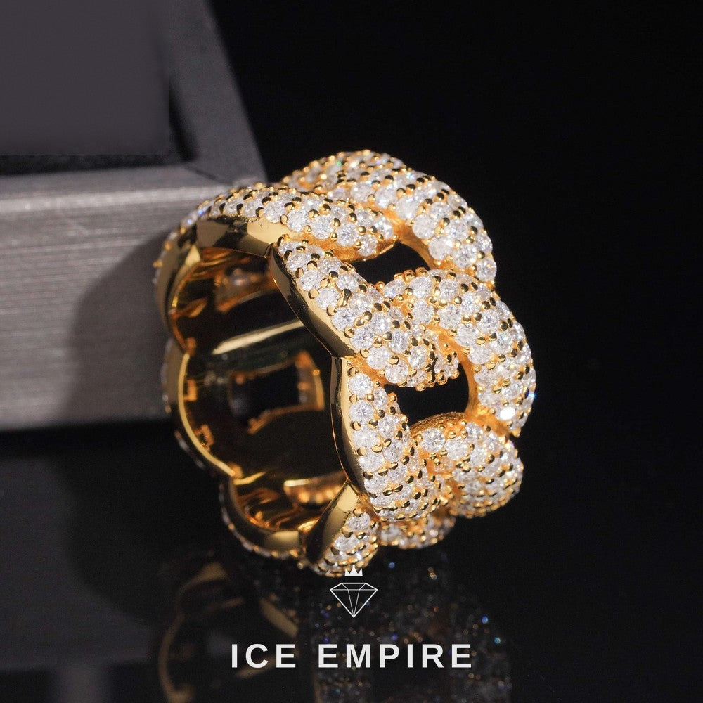 Iced Out 925 Silver Moissanite Ring