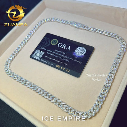 Iced Out Rose Gold Plated Moissanite Cuban Chain