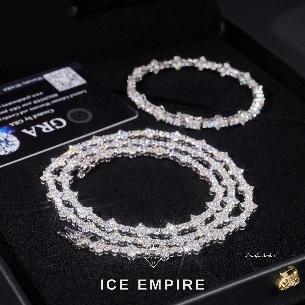 Iced Out Cross 14K Gold Moissanite Cuban Chain