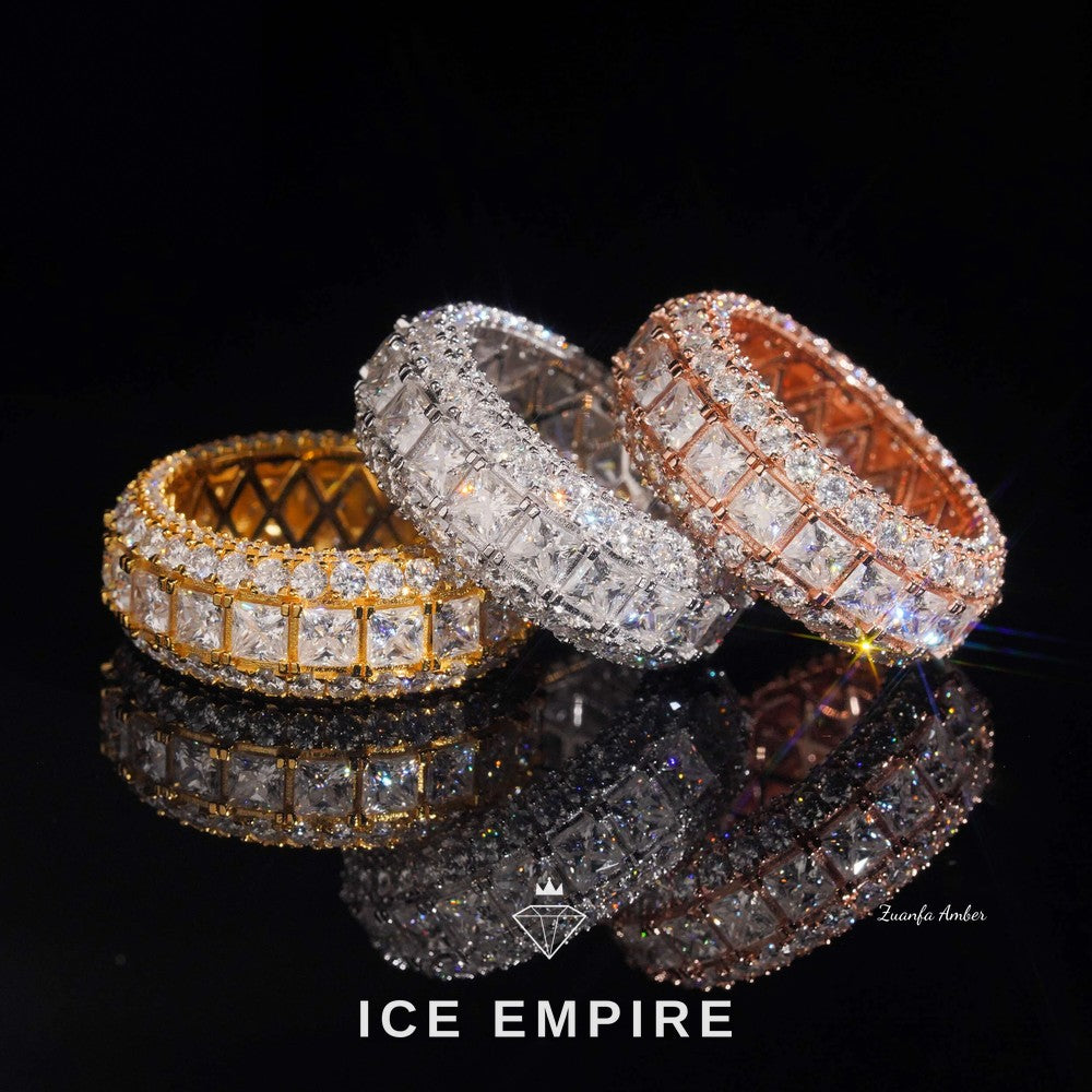 Iced Out Cluster 14K Gold Lab Grown Diamond Engagement Ring