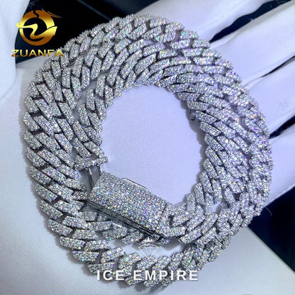 Iced Out Rose Gold Plated Moissanite Cuban Chain