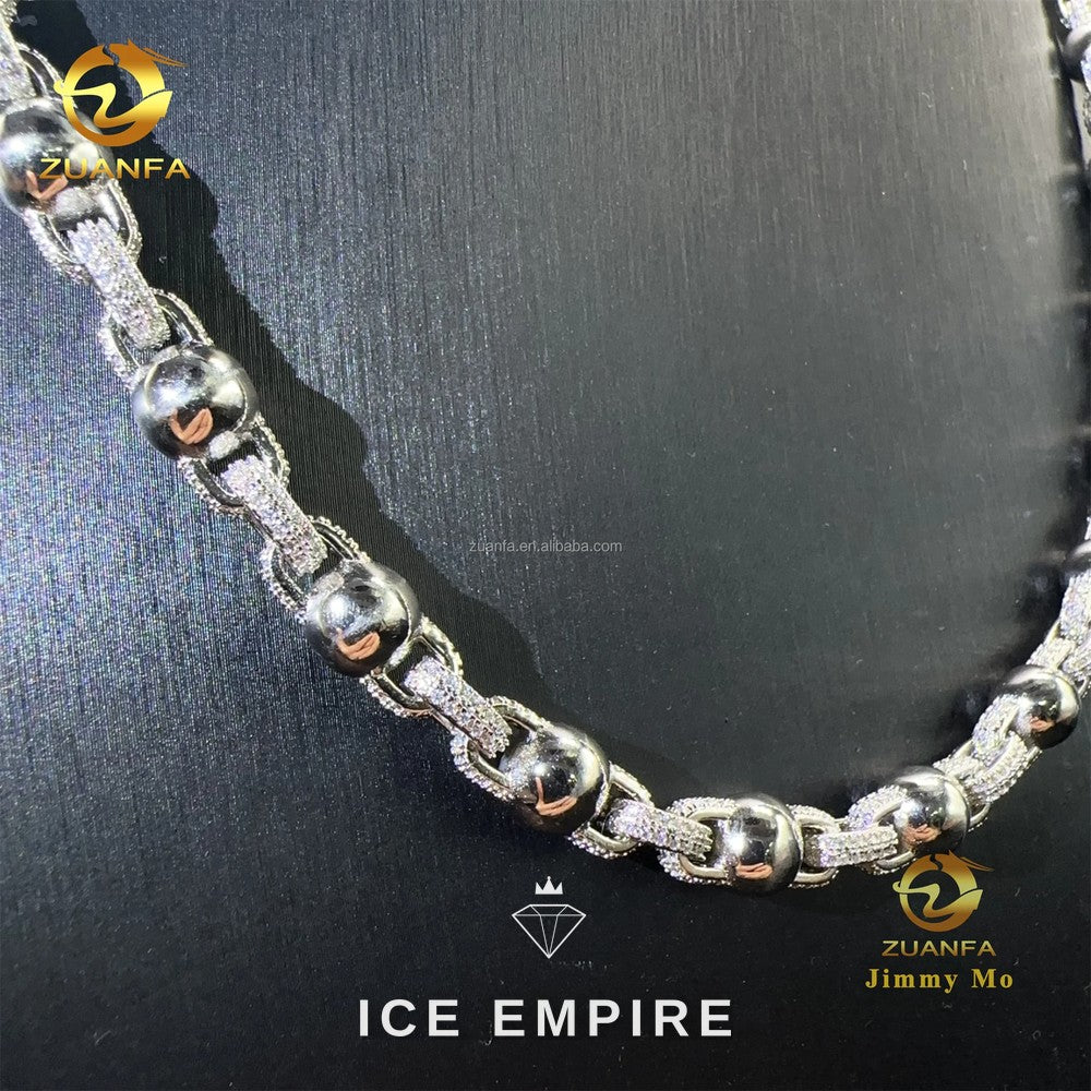 Iced Out 925 Silver Moissanite Cuban Chain