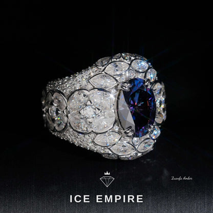 Iced Out 925 Silver Moissanite Ring