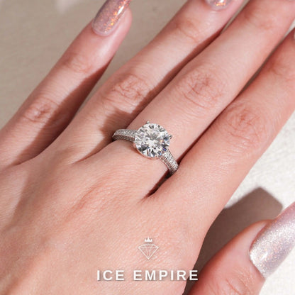 Iced Out 18K Gold Moissanite Wedding Band