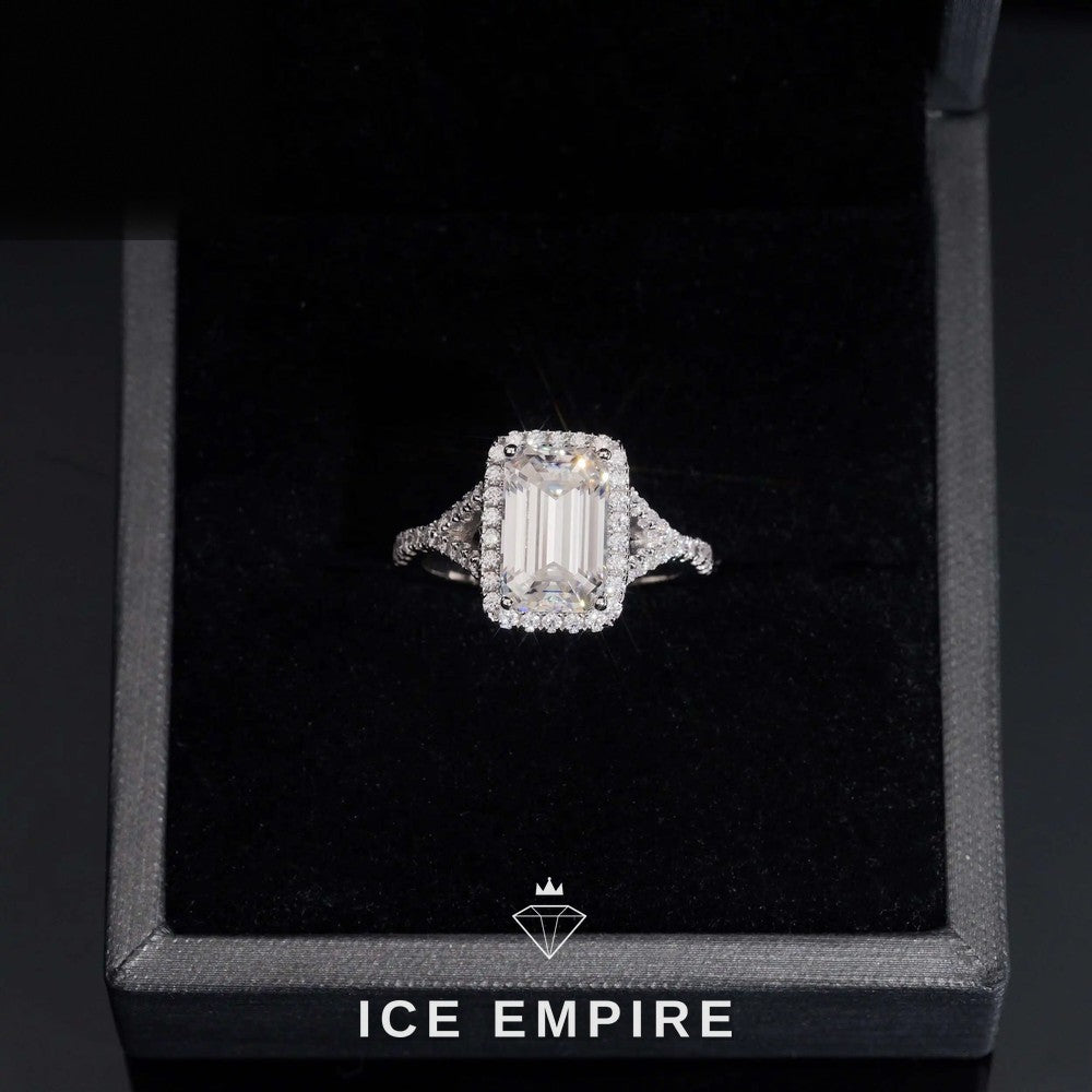 Iced Out Cluster Rose Gold Plated Moissanite Wedding Band