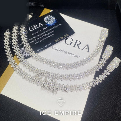 Iced Out Cross 925 Silver Moissanite Cuban Chain