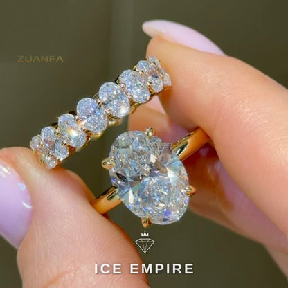 Iced Out 14K Gold Lab Grown Diamond Engagement Ring