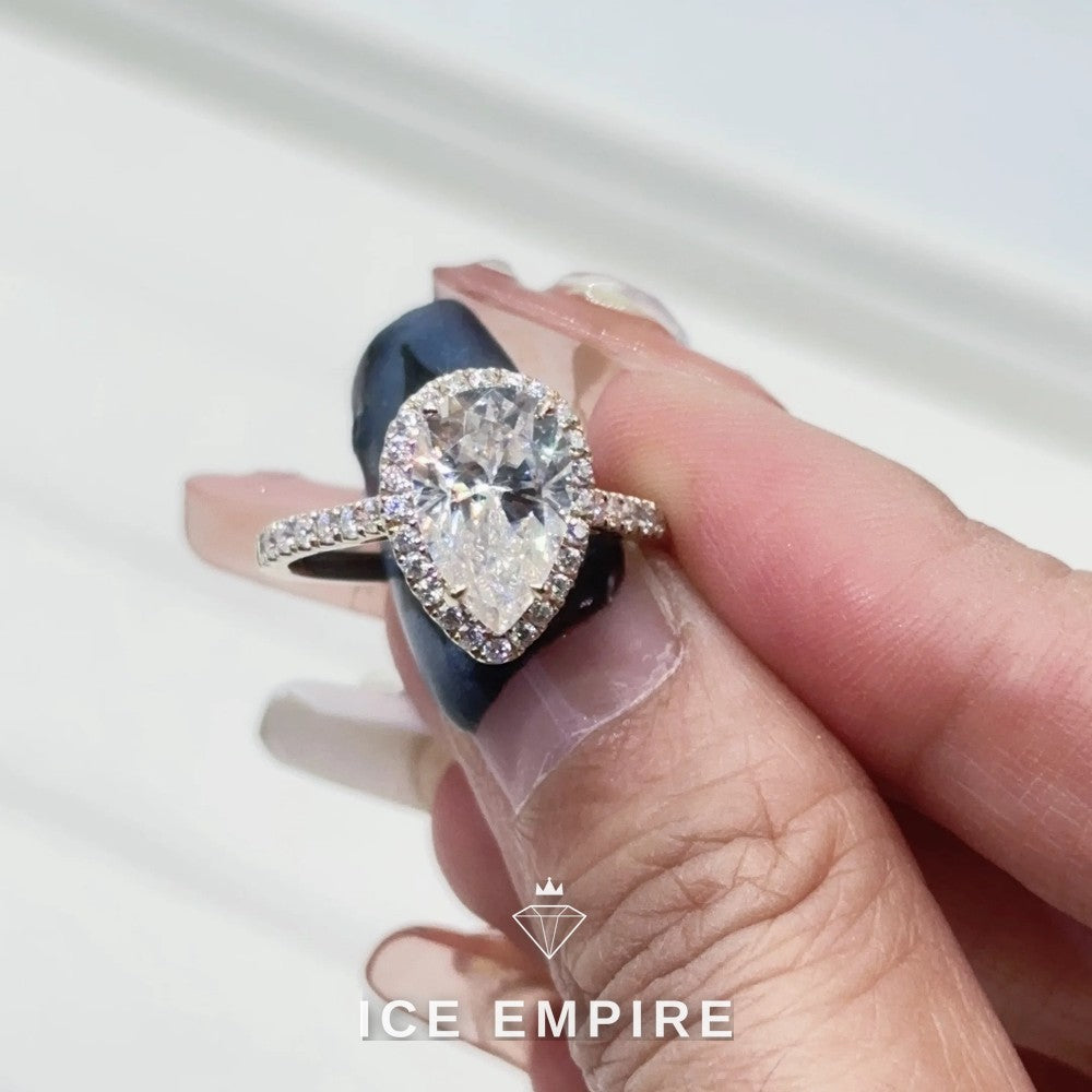 Iced Out Gold Plated Moissanite Wedding Band