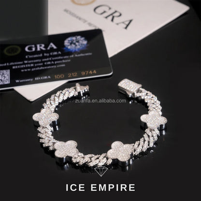 Iced Out 925 Silver Moissanite Cuban Chain