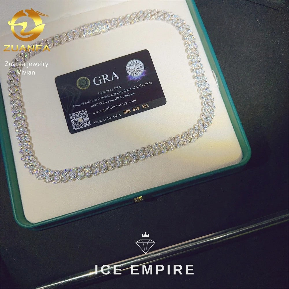 Iced Out Rose Gold Plated Moissanite Cuban Chain