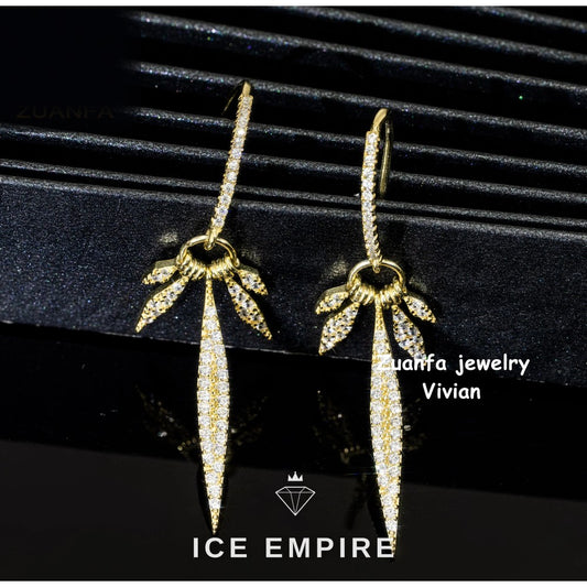 Iced Out 925 Silver Moissanite Earrings