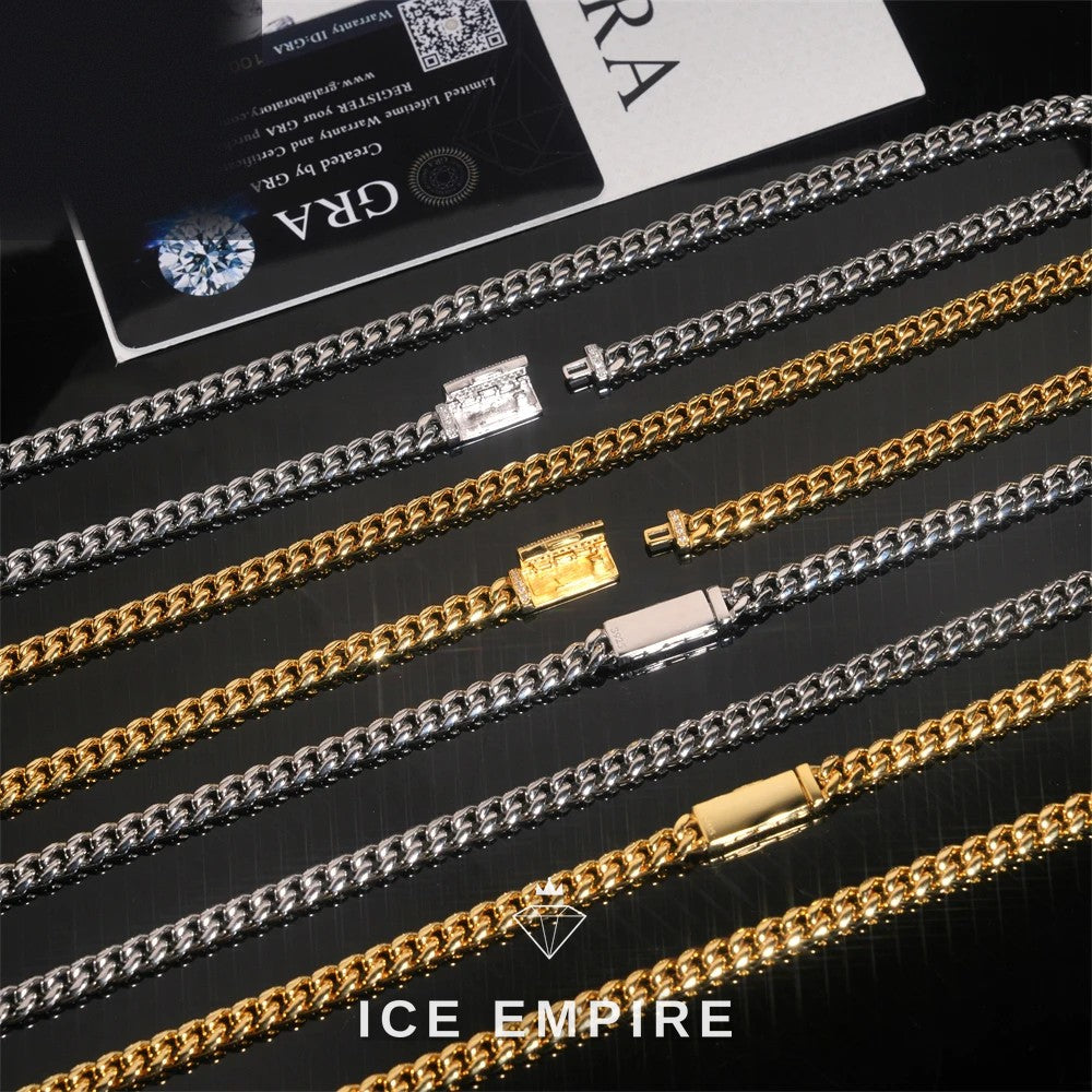 Iced Out Gold Plated Moissanite Cuban Chain