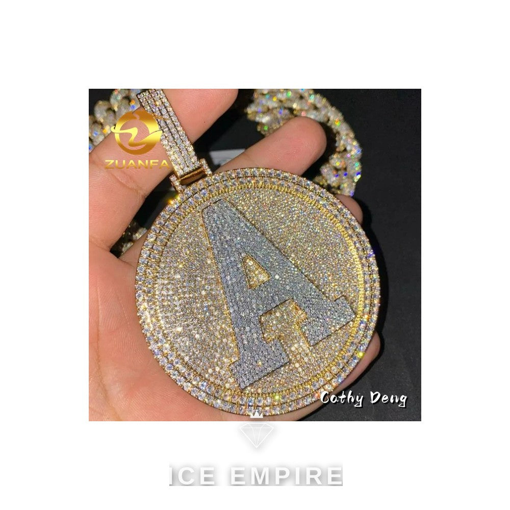 Iced Out Rose Gold Plated Moissanite Pendant