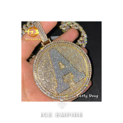 Iced Out Rose Gold Plated Moissanite Pendant