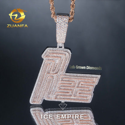 Iced Out Rose Gold Lab Grown Diamond Pendant
