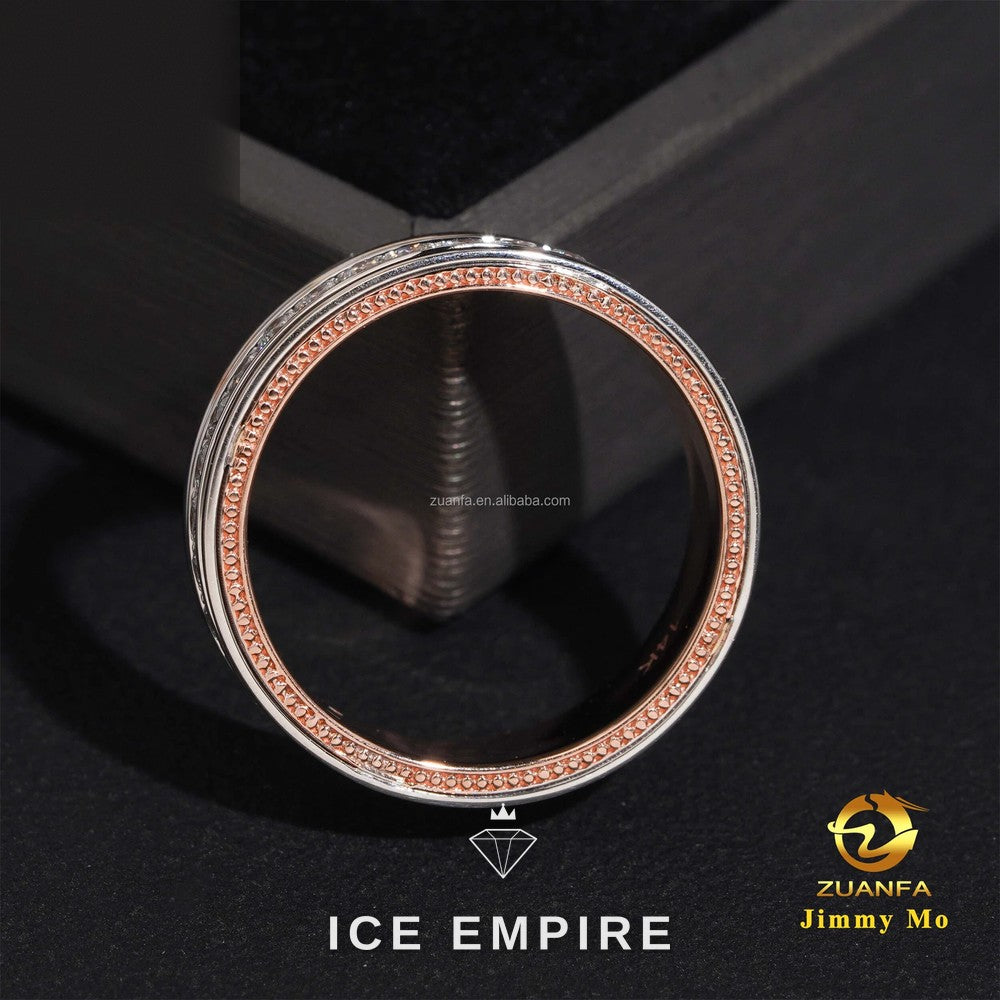 Iced Out Rose Gold Lab Grown Diamond Engagement Ring