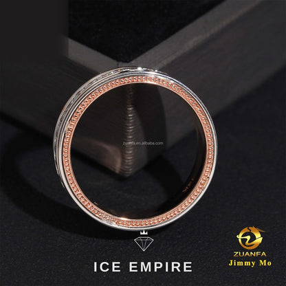 Iced Out Rose Gold Lab Grown Diamond Engagement Ring