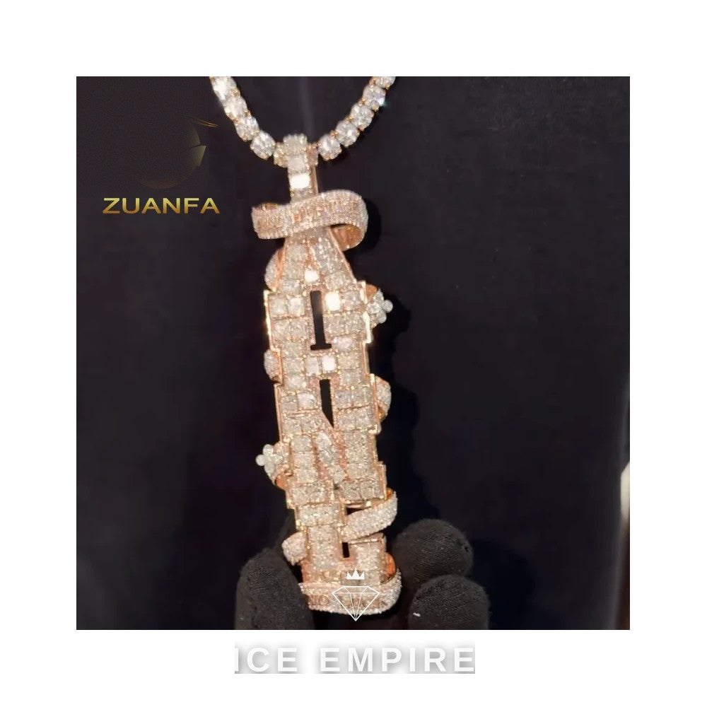 Iced Out Rose Gold Plated Moissanite Tennis Chain