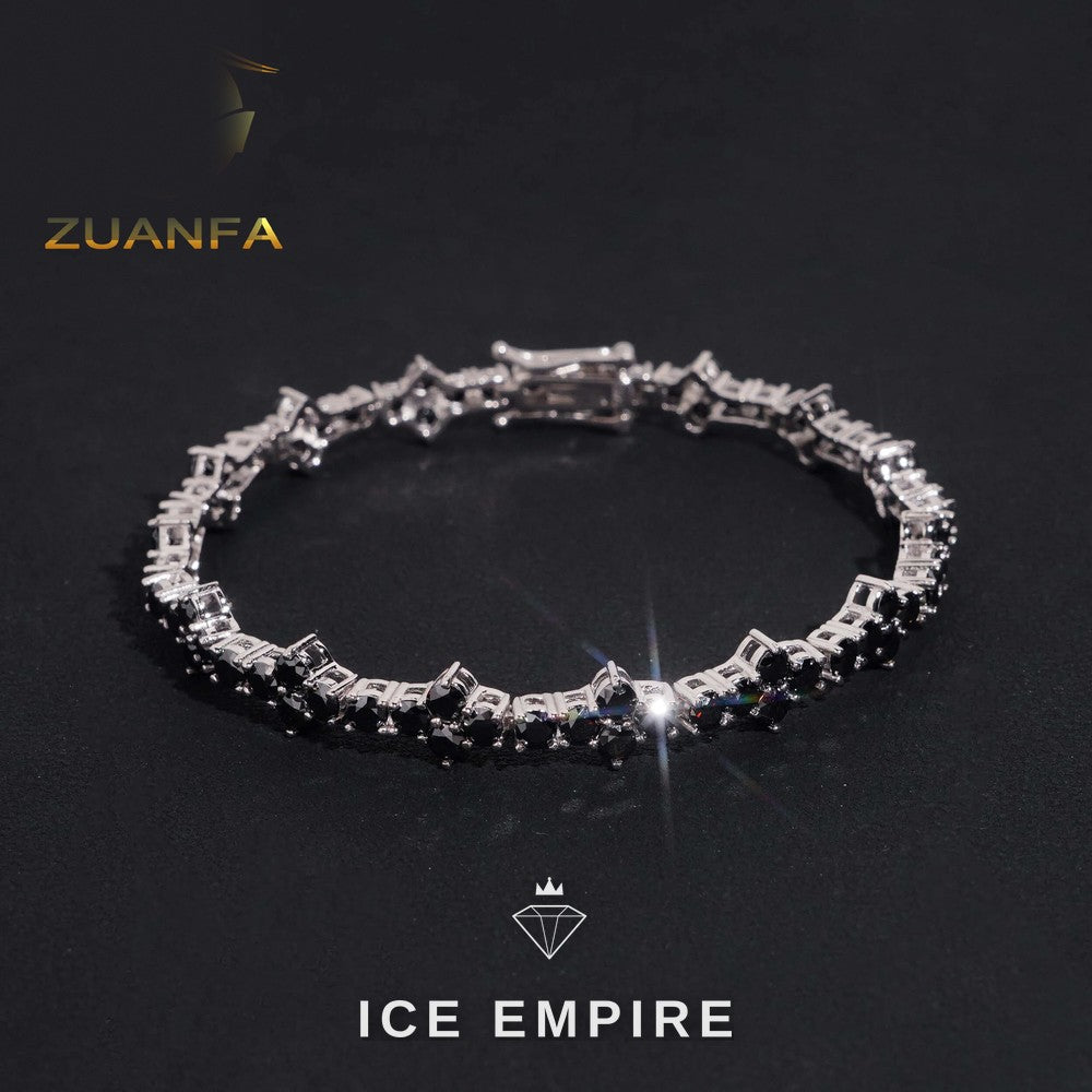 Iced Out Cluster 925 Silver Moissanite Tennis Chain