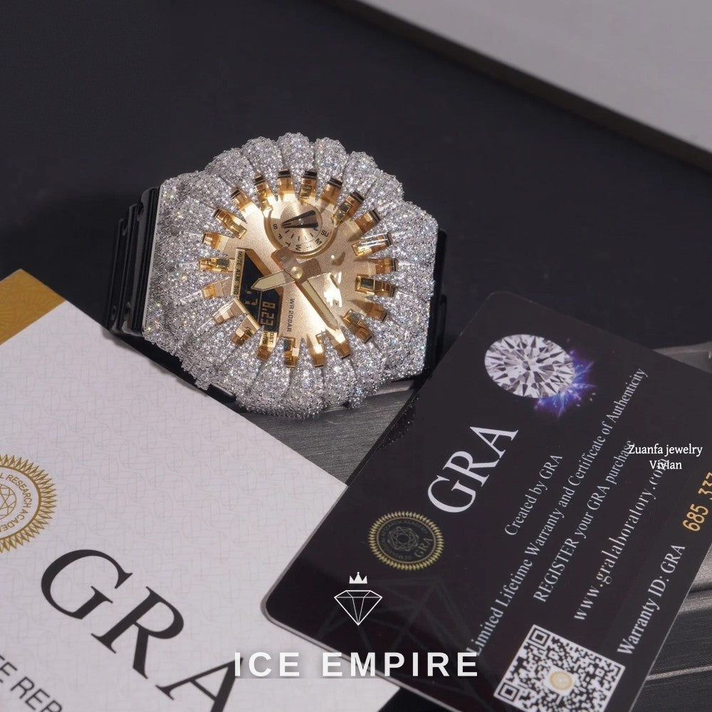 Iced Out 925 Silver Moissanite Watch