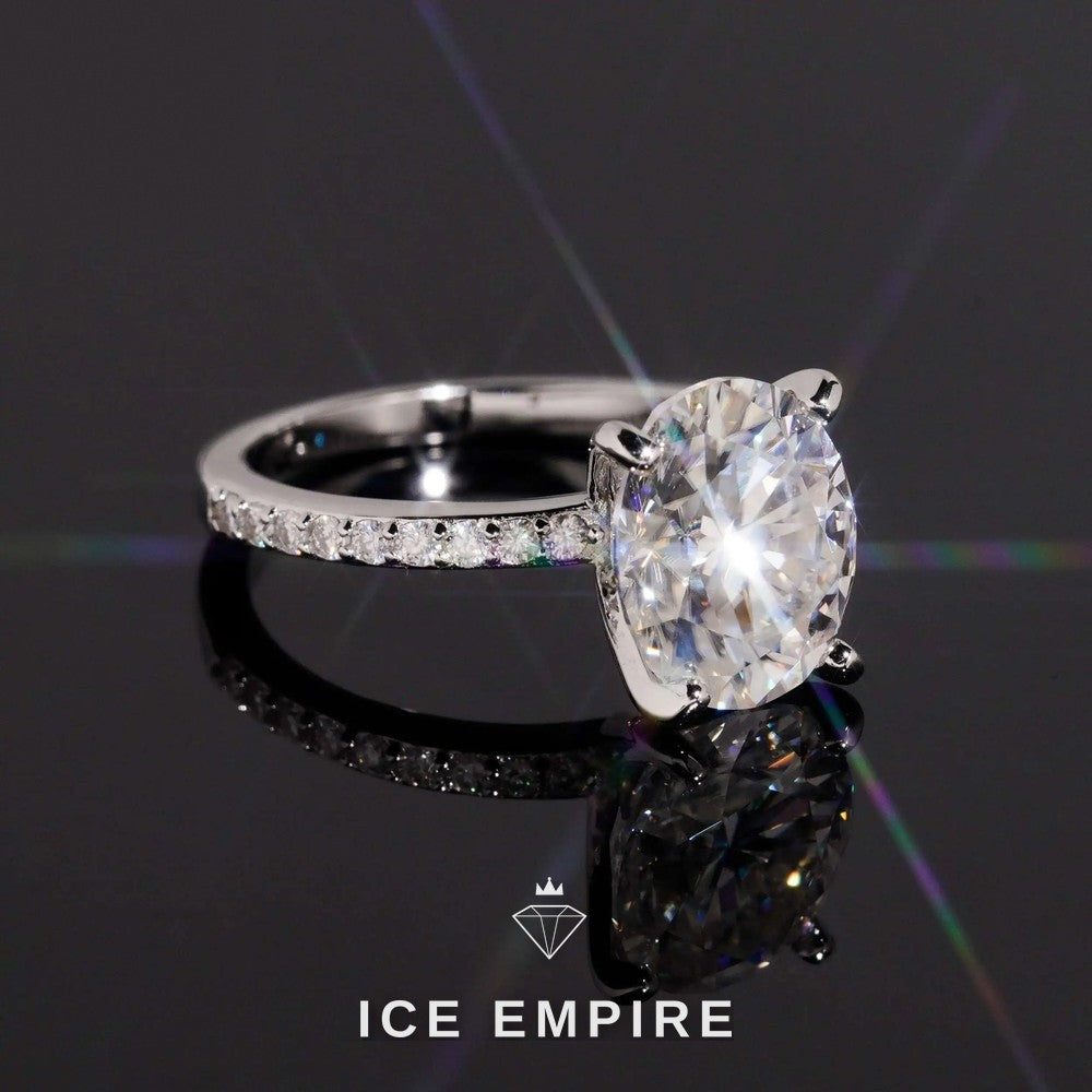 Iced Out 18K Gold Moissanite Wedding Band