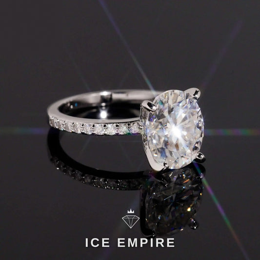 Iced Out 18K Gold Moissanite Wedding Band