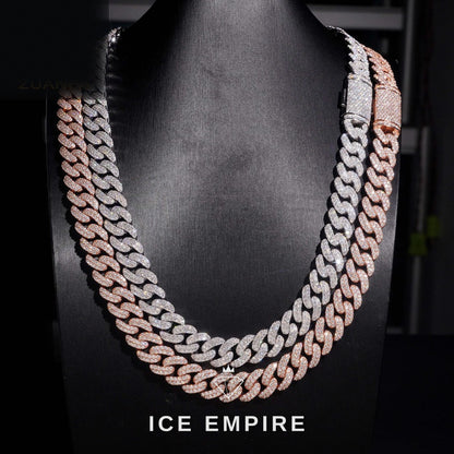 Iced Out Rose Gold Plated Moissanite Cuban Chain