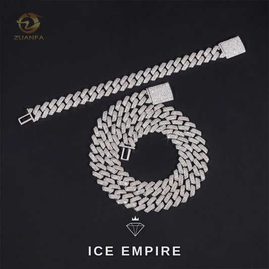 Iced Out Rose Gold Plated Moissanite Cuban Chain