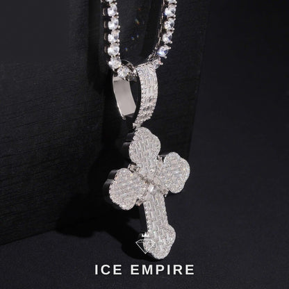 Iced Out Baguette Gold Plated Lab Grown Diamond Pendant