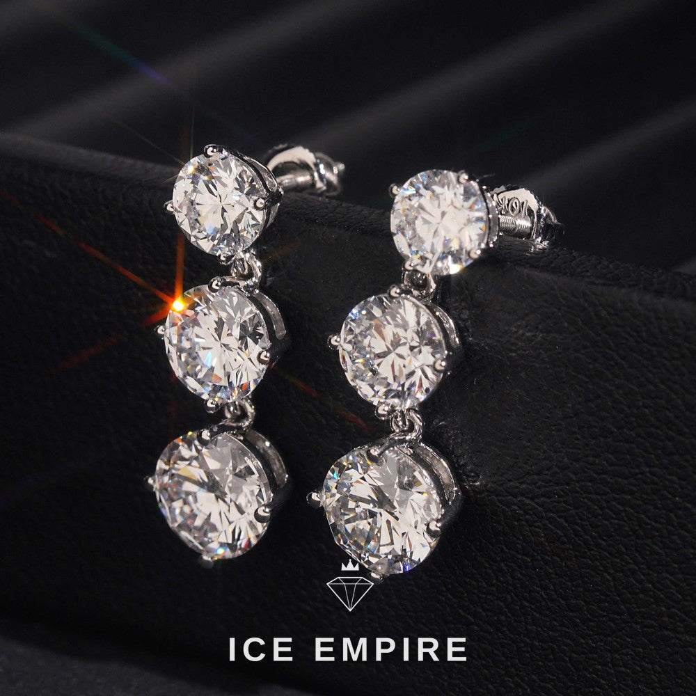 Iced Out 10K Gold Lab Grown Diamond Earrings