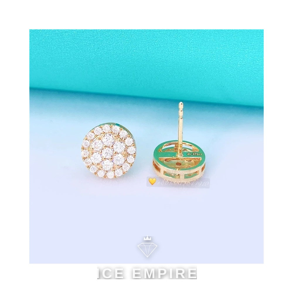 Iced Out 10K Gold Moissanite Earrings