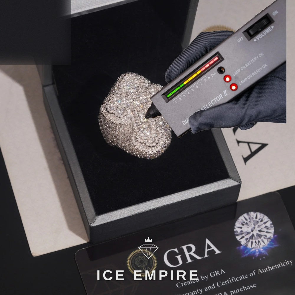Iced Out Baguette Rose Gold Plated Moissanite Ring