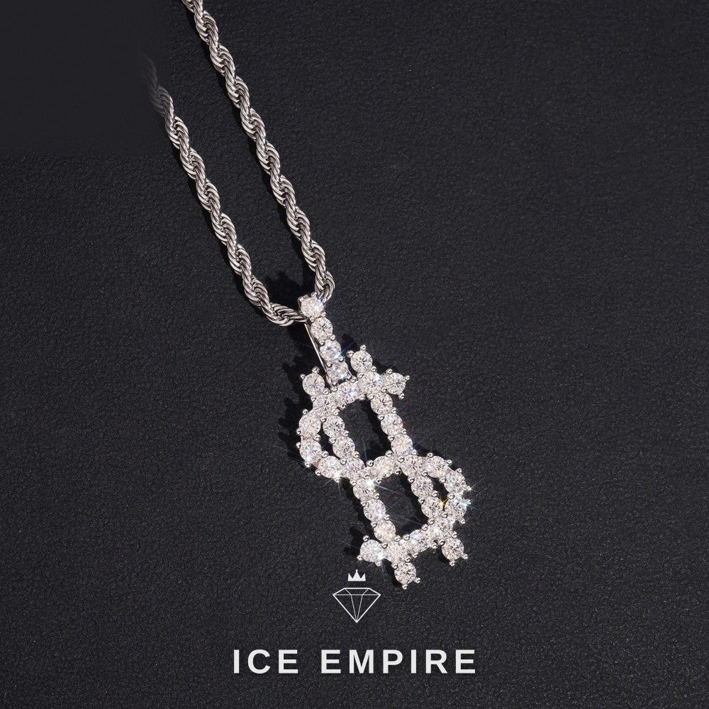 Iced Out Rose Gold Plated Moissanite Pendant