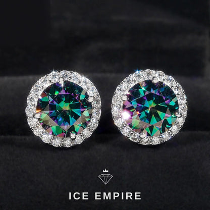 Iced Out 925 Silver Moissanite Stud Earrings